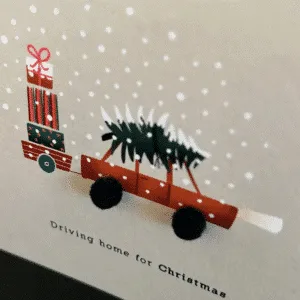 Carte « En route pour Noël » avec pompons | Twicy Store