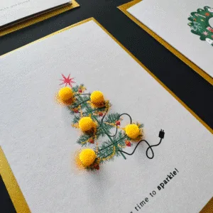 Carte « Guirlande de Noël » avec pompons | Twicy Store
