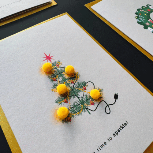 Carte "Guirlande de Noël" avec pompons | Twicy Store