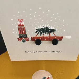 Carte « En route pour Noël » avec pompons | Twicy Store