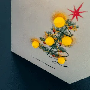 Carte « Guirlande de Noël » avec pompons | Twicy Store
