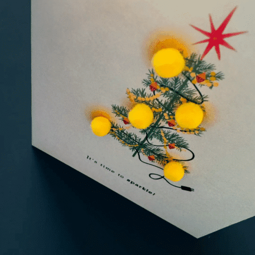 Carte "Guirlande de Noël" avec pompons | Twicy Store