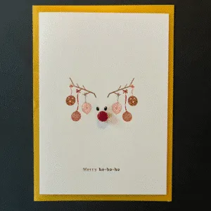 Carte « Renne de Noël » avec pompons | Twicy Store