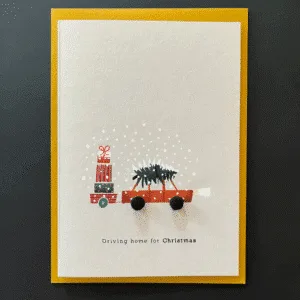 Carte « En route pour Noël » avec pompons | Twicy Store