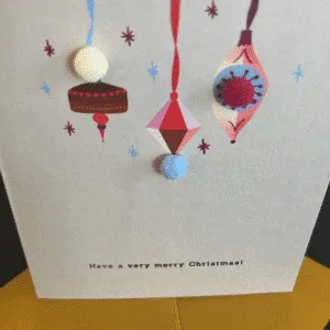 Carte « Boules de Noël » avec pompons | Twicy Store