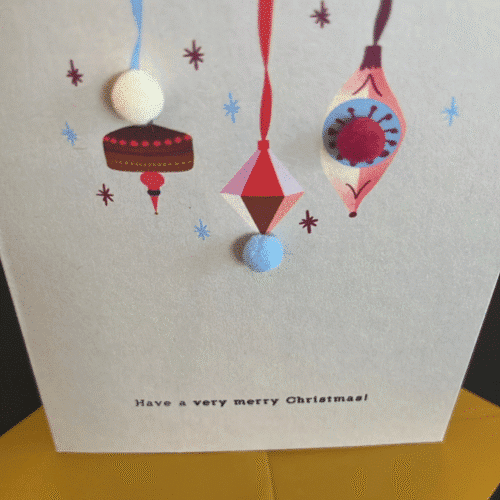 Carte "Boules de Noël" avec pompons | Twicy Store