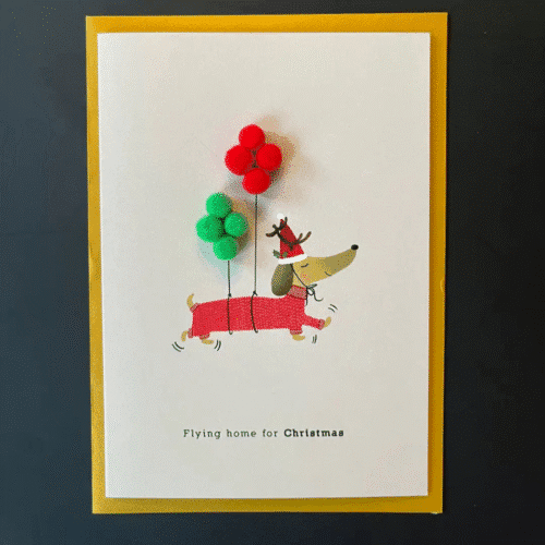 Carte "Chien de Noël" avec pompons | Twicy Store
