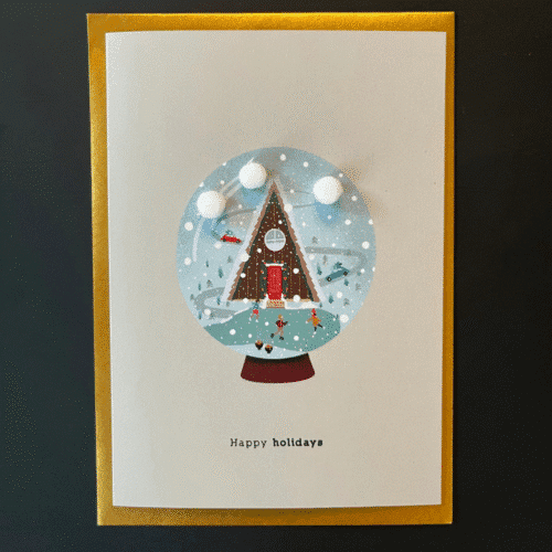 Carte de Noël "Boule à neige" avec pompons | Twicy Store