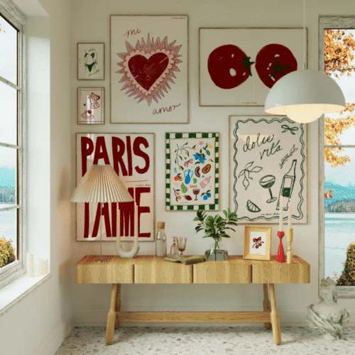 Affiche A3 “Mi Amor” – Poster cœur pastel & message d’amour | Twicy Store