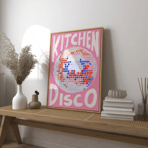 Affiche A3 Kitchen Disco – Déco murale funky pour cuisine stylée | Twicy Store