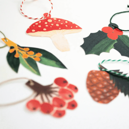 Lot de 5 étiquettes cadeaux festives "Noël" | Twicy Store