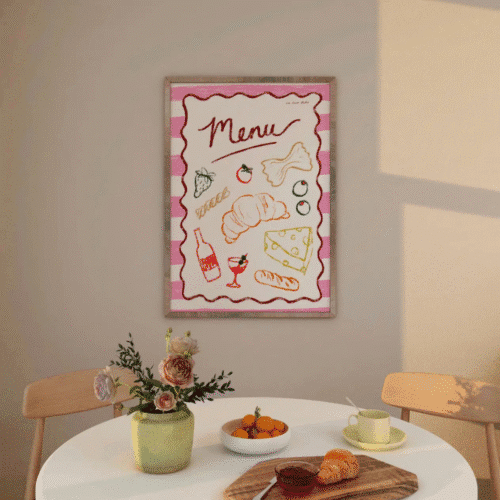 Affiche A3 “Menu” illustrée – Déco cuisine gourmande & colorée | Twicy Store