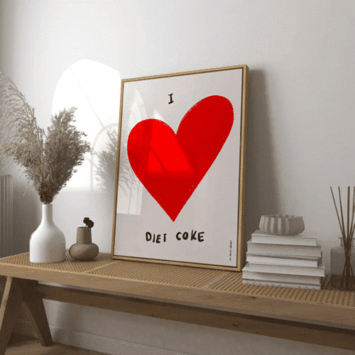 Affiche A3 “I Love Diet Coke” – Déco pop culture décalée | Twicy Store