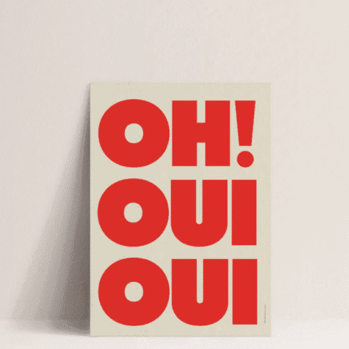 Affiche A3 « Oh Oui Oui » – Poster typographique pop et drôle – Twicy Store
