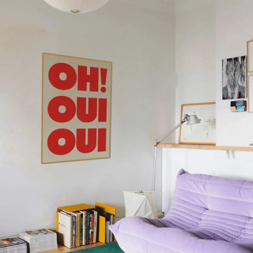 Affiche A3 « Oh Oui Oui » – Poster typographique pop et drôle – Twicy Store