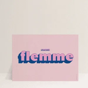 Affiche A3 « Grosse Flemme » – Humour & déco murale rose – Twicy Store