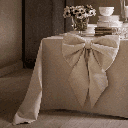 Noeud en tissu décoratif XL brun ou crème – Idéal pour porte, table ou sapin de Noël | Twicy Store