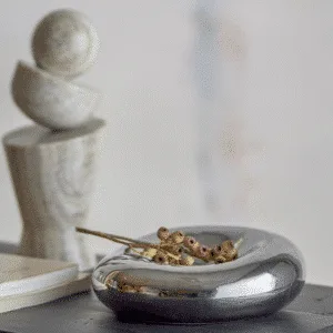 Vide-poche design en grès finition chrome « Shine » | Twicy Store