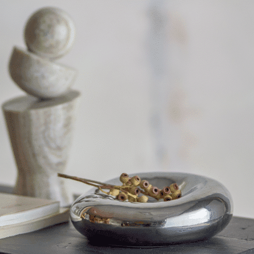 Vide-poche design en grès finition chrome "Shine" | Twicy Store