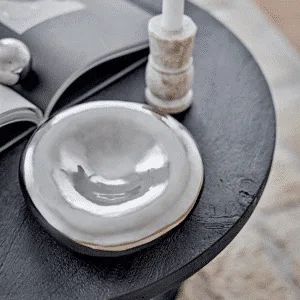 Vide-poche design en grès finition chrome « Shine » | Twicy Store