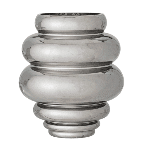Vase Zorya en verre chromé argent – Design organique | Twicy Store