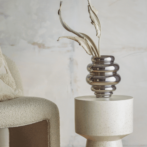 Vase Zorya en verre chromé argent – Design organique | Twicy Store