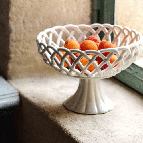 Corbeille en porcelaine sur pied "Ruth" - Élégance intemporelle | Twicy Store