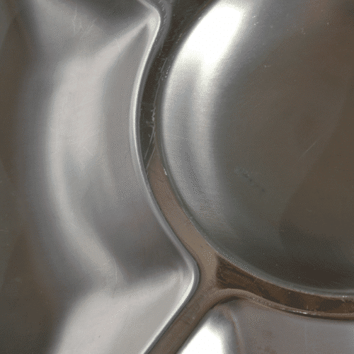 Plateau ovale compartimenté en inox vintage Guy Degrenne | Twicy Store