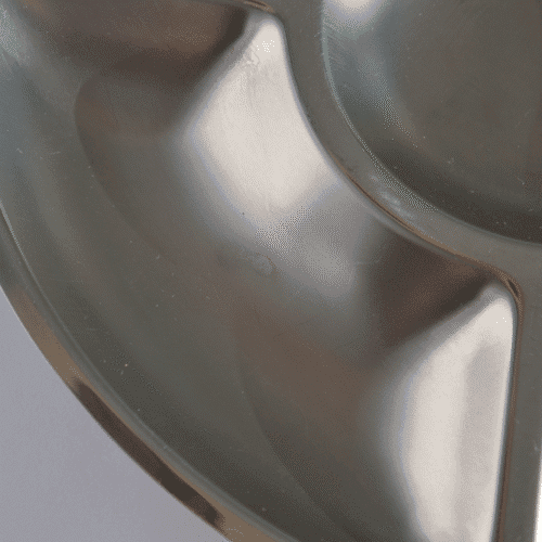 Plateau ovale compartimenté en inox vintage Guy Degrenne | Twicy Store