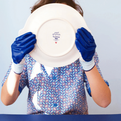 Plat barbotine poisson "Amore" bleu | Twicy Store