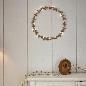 Couronne lumineuse étoilée dorée – 46 cm | Twicy Store