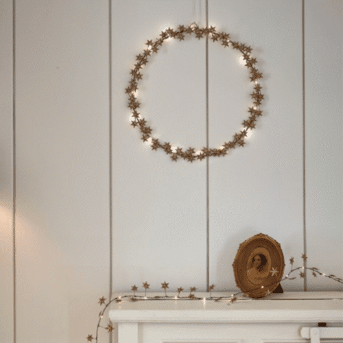 Couronne lumineuse étoilée dorée - 46 cm | Twicy Store