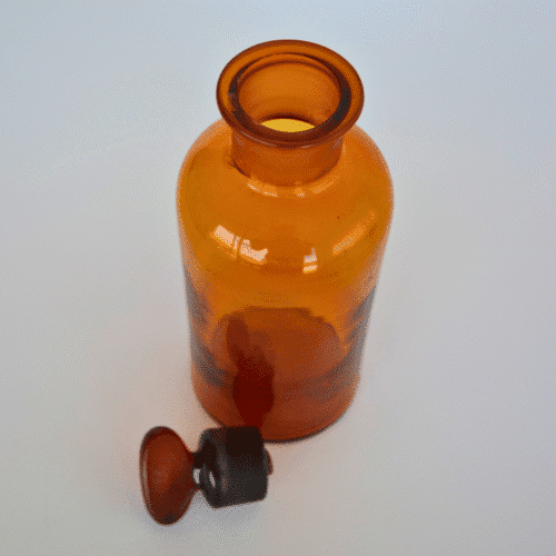 Flacon d'apoticaire vintage en verre ambrée avec bouchon | Twicy Store