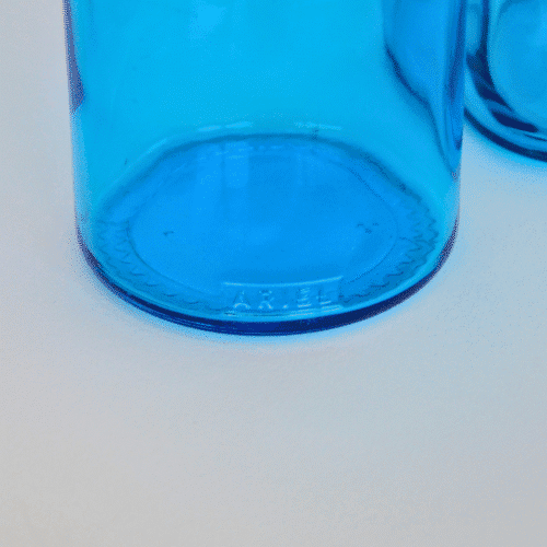 Ensemble de 2 bocaux Ariel en verre bleu avec bouchon hermétique | Twicy Store