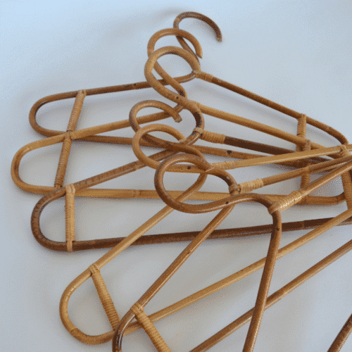 Lot de 6 cintres en bois vintage, fabrication française | Twicy Store