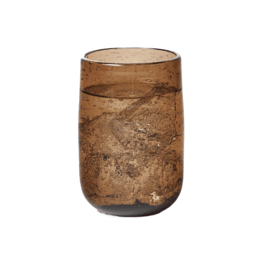 Verre "Bari", verre soufflé à bulles brun | Twicy Store