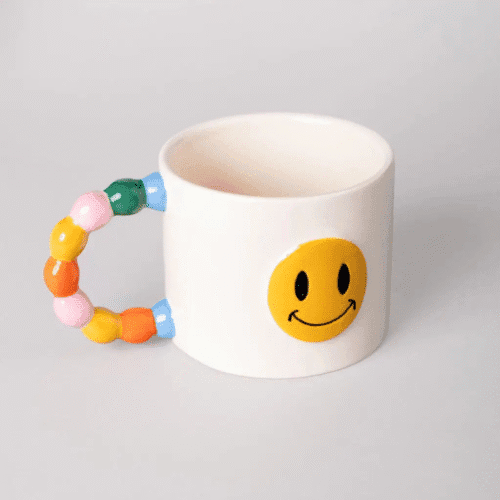 Mug "Smiley" avec anse arc-en-ciel | Twicy Store
