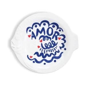 Plat barbotine poisson « Amor » bleu | Twicy Store