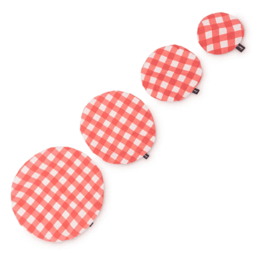 Lot de 4 charlottes couvre-plats réutilisables – Motif vichy | Twicy Store