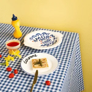 Plat barbotine poisson « Amor » bleu | Twicy Store