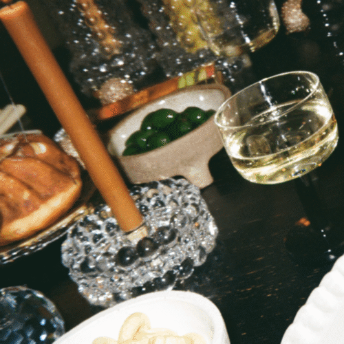 Bougeoir en verre avec motif bulles "Frey" | Twicy Store