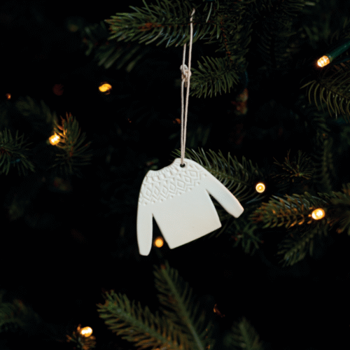 Ornement en porcelaine à suspendre "Pull over" | Twicy Store
