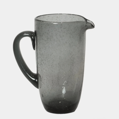 Pichet "Bari" en verre soufflé gris, carafe | Twicy Store