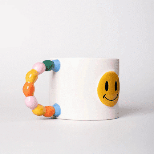 Mug "Smiley" avec anse arc-en-ciel | Twicy Store