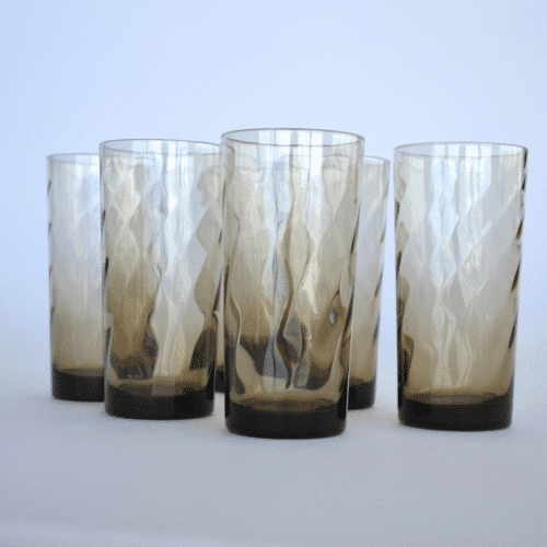 Lot de 6 verres "Long Drink" en verre fumé vintage | Twicy Store