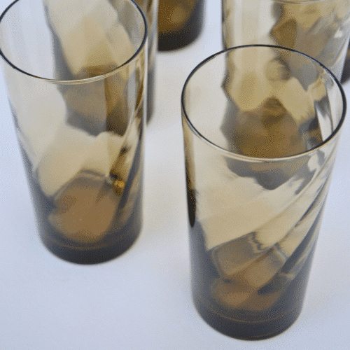 Lot de 6 verres "Long Drink" en verre fumé vintage | Twicy Store