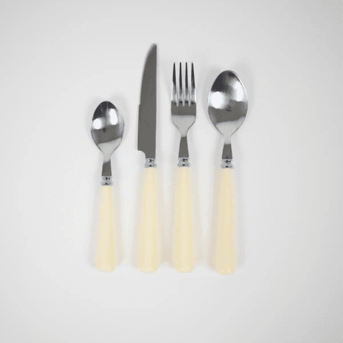 Set de 24 couverts "Lotta" blanc cassé, ménagère | Twicy Store