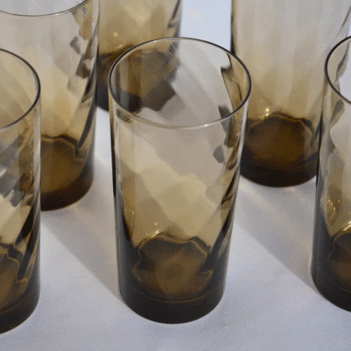 Lot de 6 verres "Long Drink" en verre fumé vintage | Twicy Store