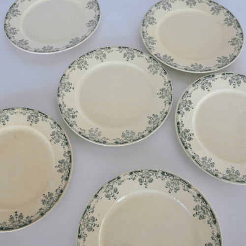 6 Assiettes plates vintage Sarreguemines – modèle “Mignon”, élégance rétro & savoir-faire français | Twicy Store