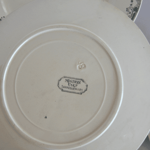 Lot de 6 assiettes plates vintage Sarreguemines modèle “Mignon” | Twicy Store